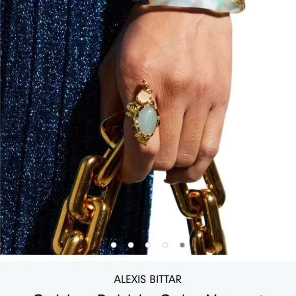 ALEXIS BITTAR Golden Pebble Cake Ring NEW Size 8 - Picture 4 of 8